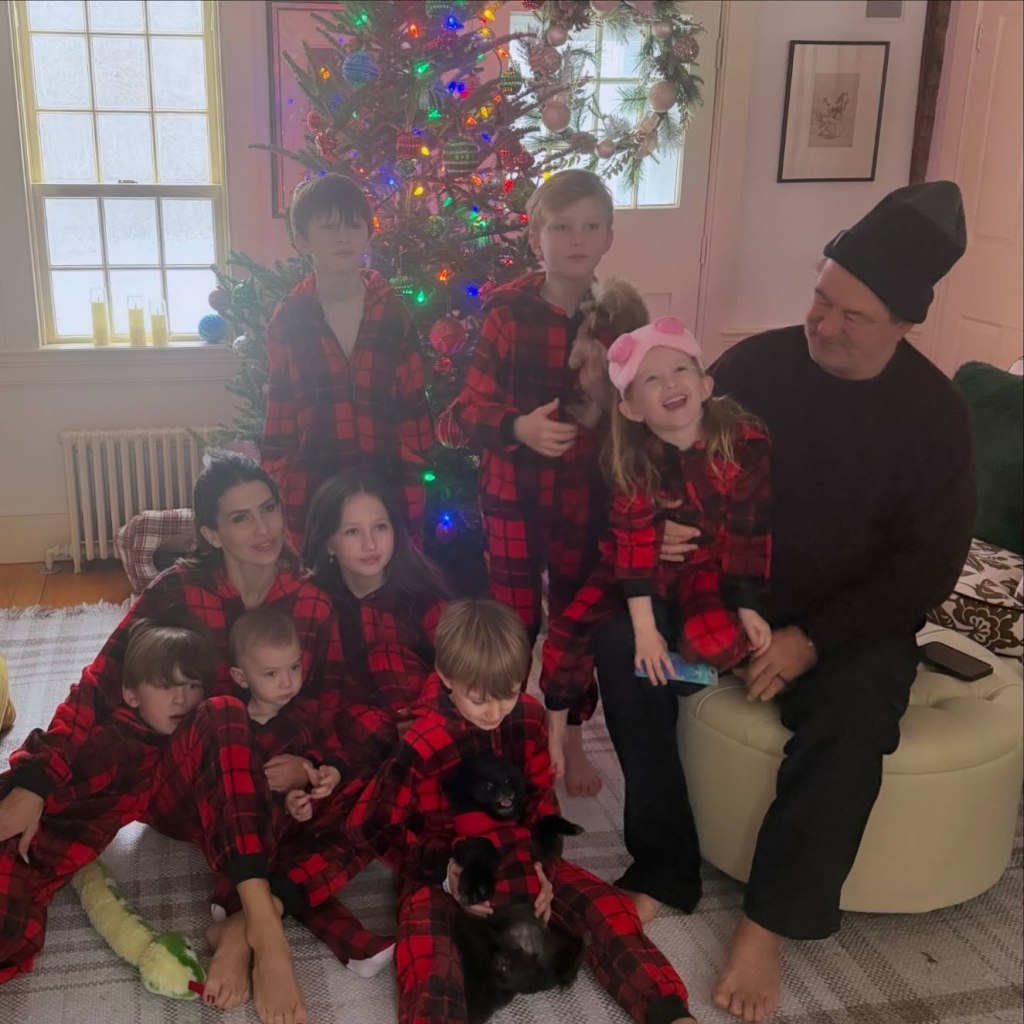 Alec and Hilaria Baldwin with their kids.