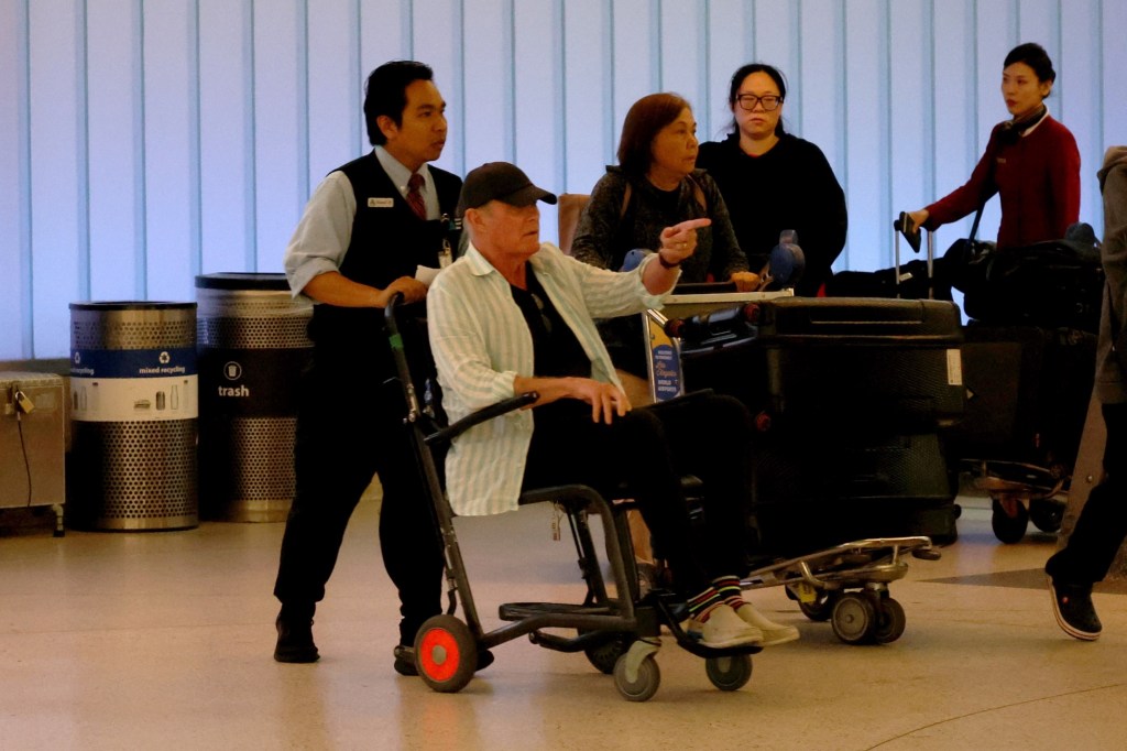 David Hasselhoff is spotted in a wheelchair at LAX. 
