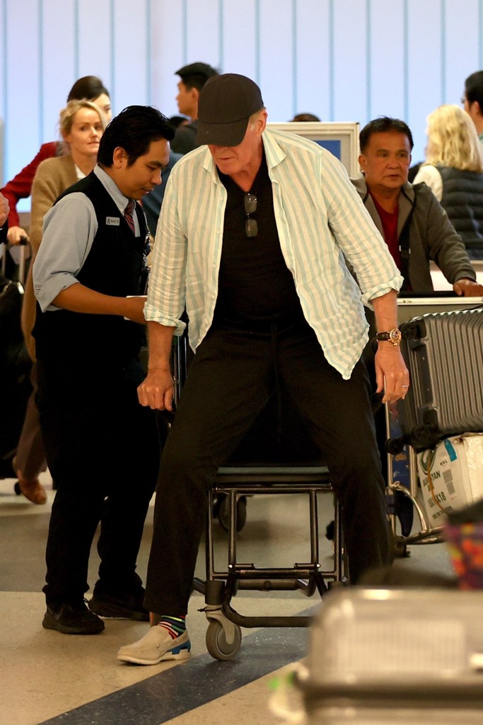 David Hasselhoff is spotted in a wheelchair at LAX.