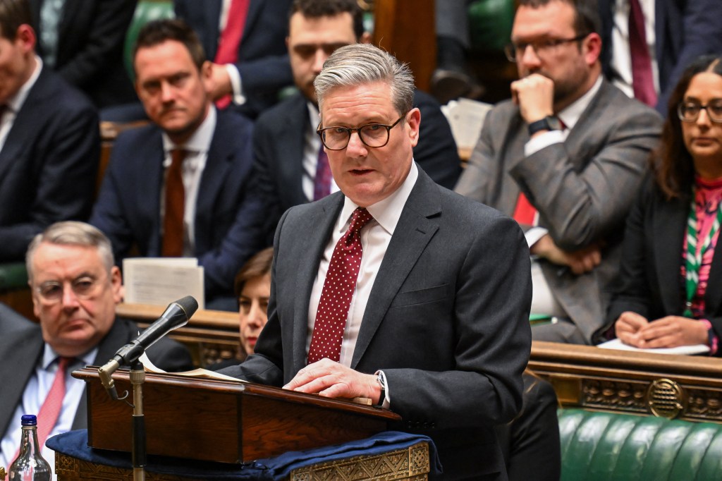 Britain's Prime Minister Keir Starmer, giving an update to parliament after a weekend of discussions with European leaders on Ukraine on March 3, 2025.