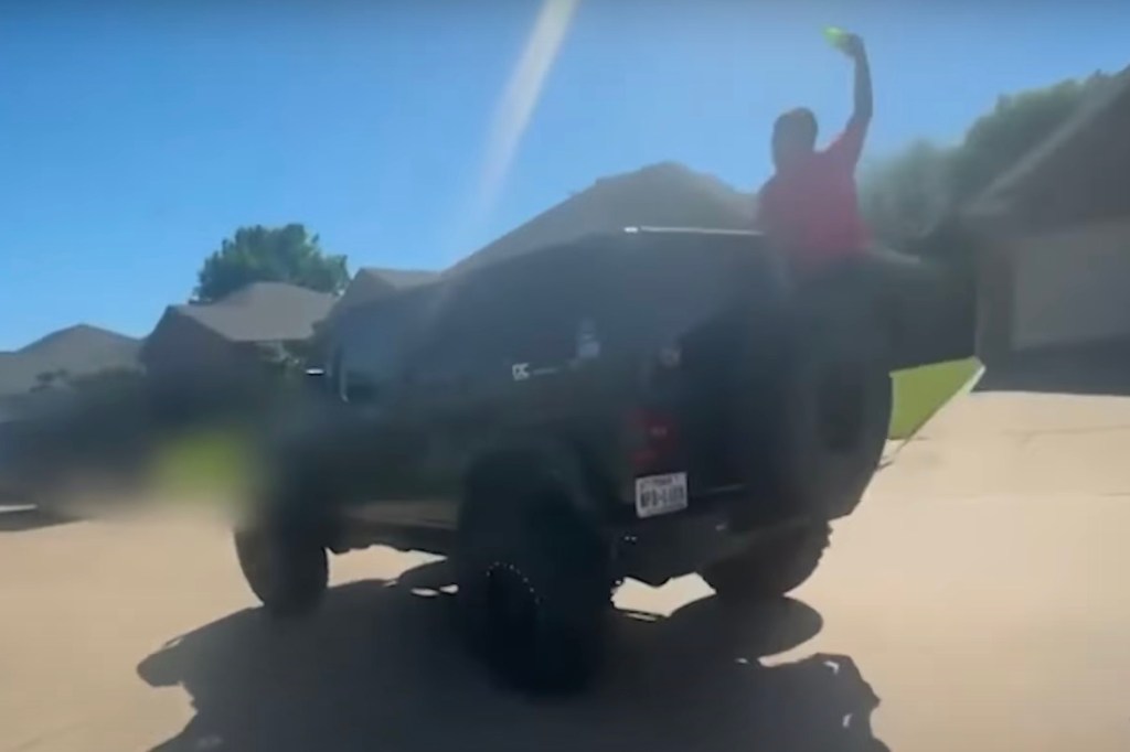 Cellphone and doorbell camera footage captured the teen standing on the back bumper of the Jeep right before the unthinkable happened.