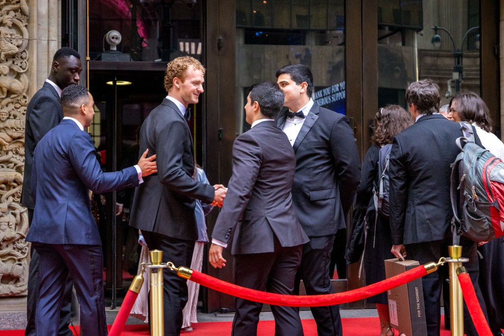 Marine Corps veteran Daniel Penny attended the Alexander Hamilton Award Dinner at Cipriani 42nd Street.