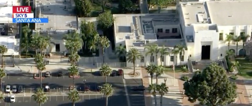 Police responding to a stabbing incident outside Santa Ana High School