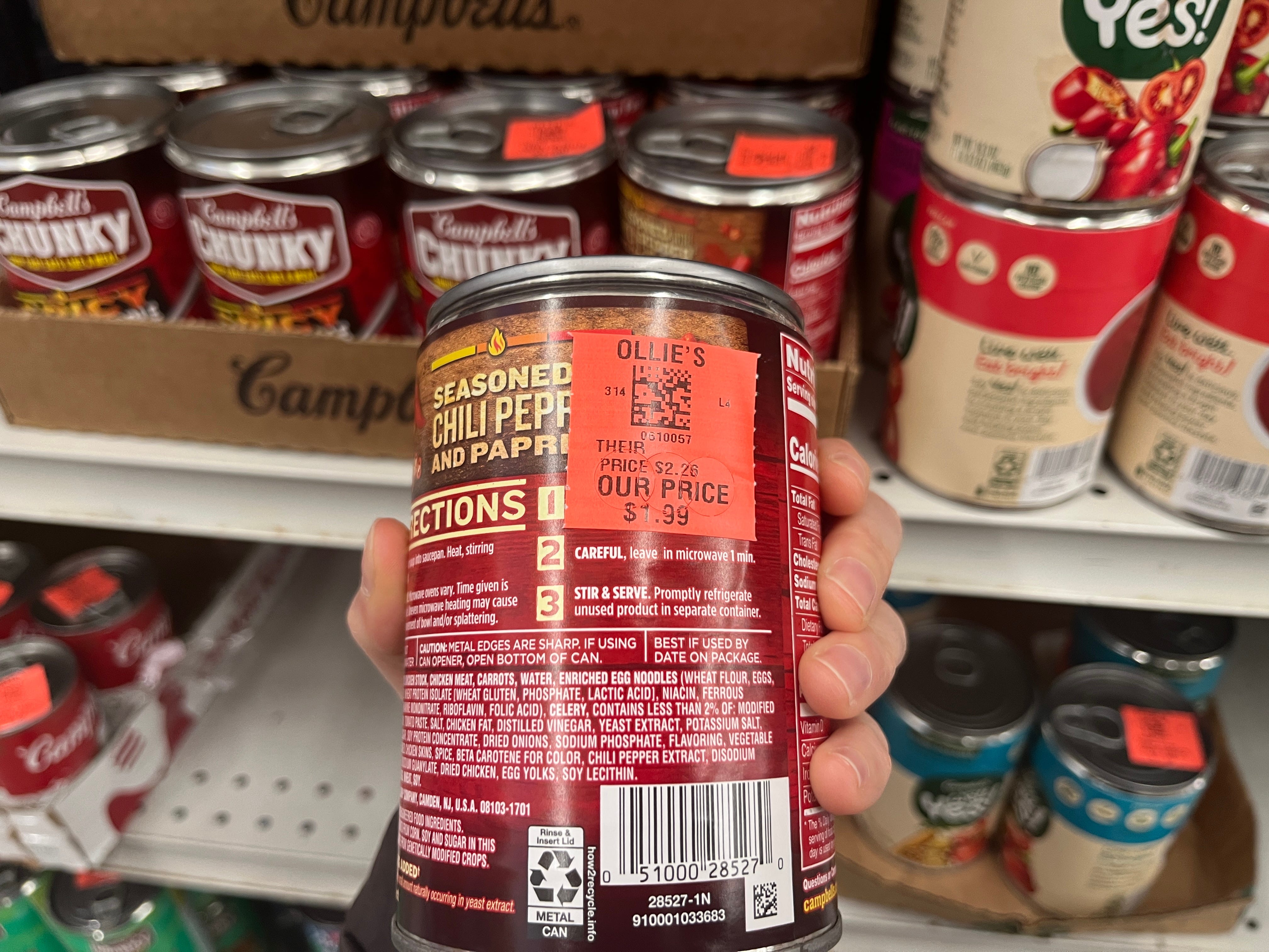 A can of Campbell's soup at Ollie's.