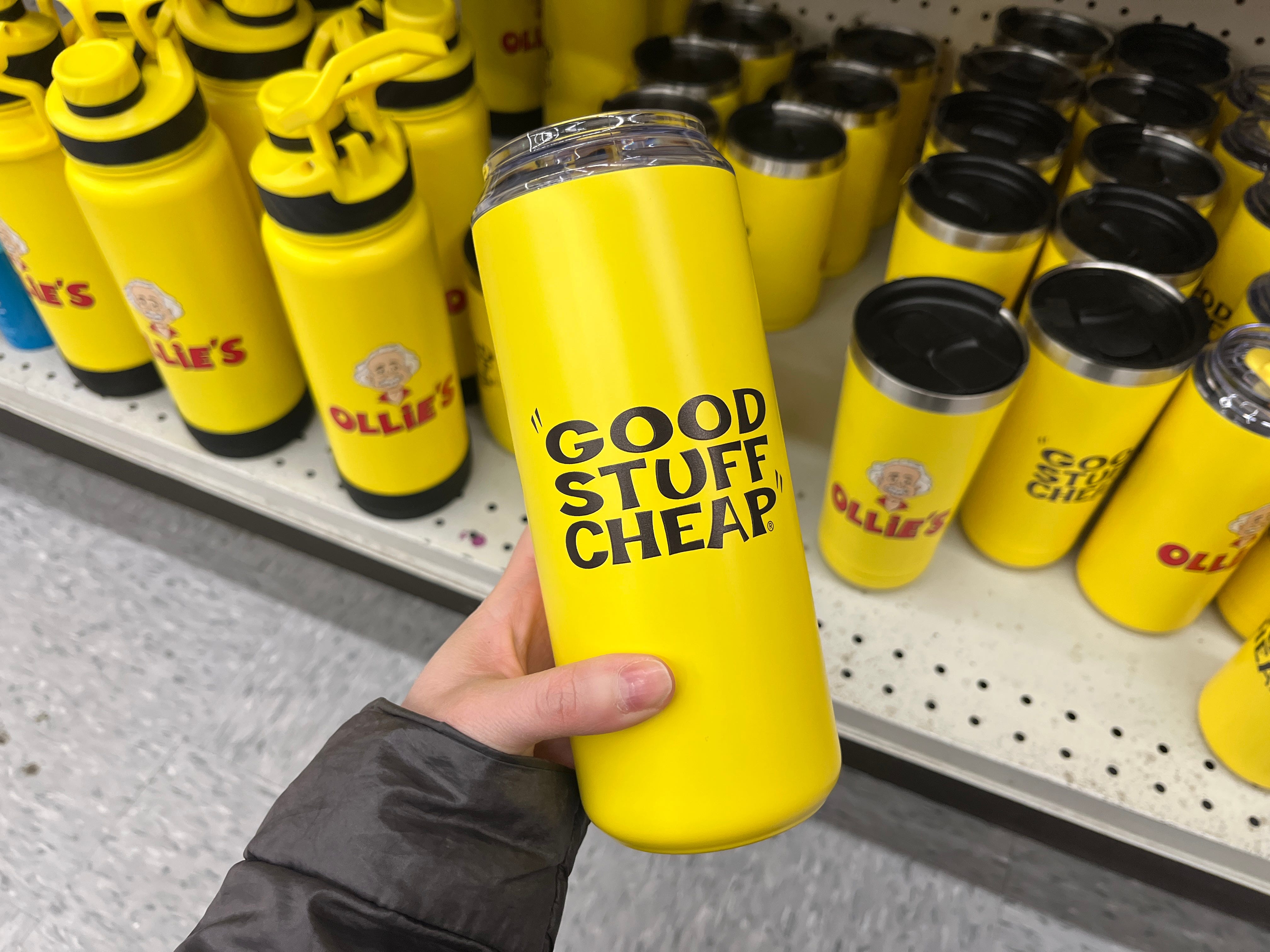 An Ollie's water bottle at Ollie's.