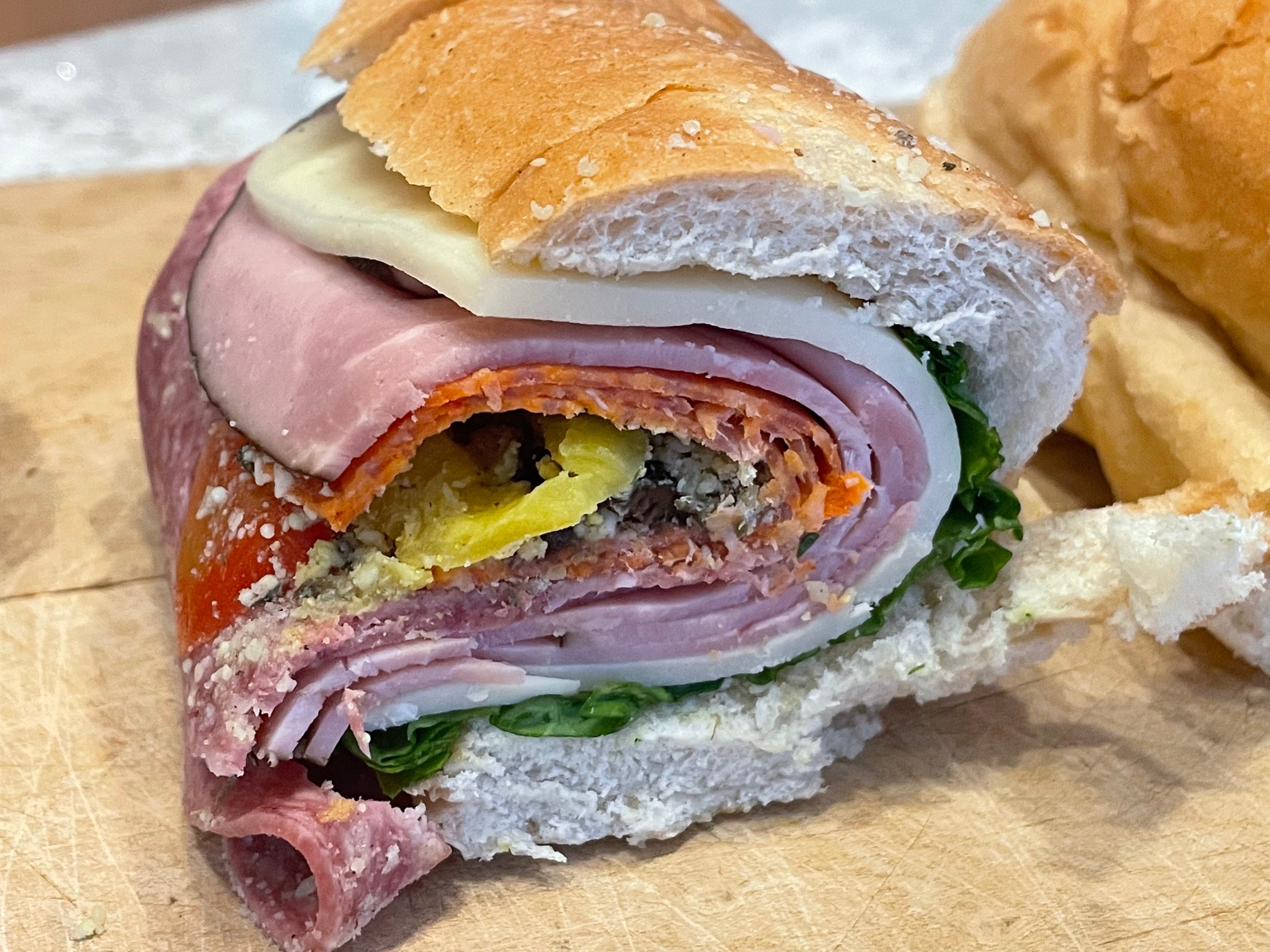 A close-up of the author's The Big Italian sub from QuikTrip.