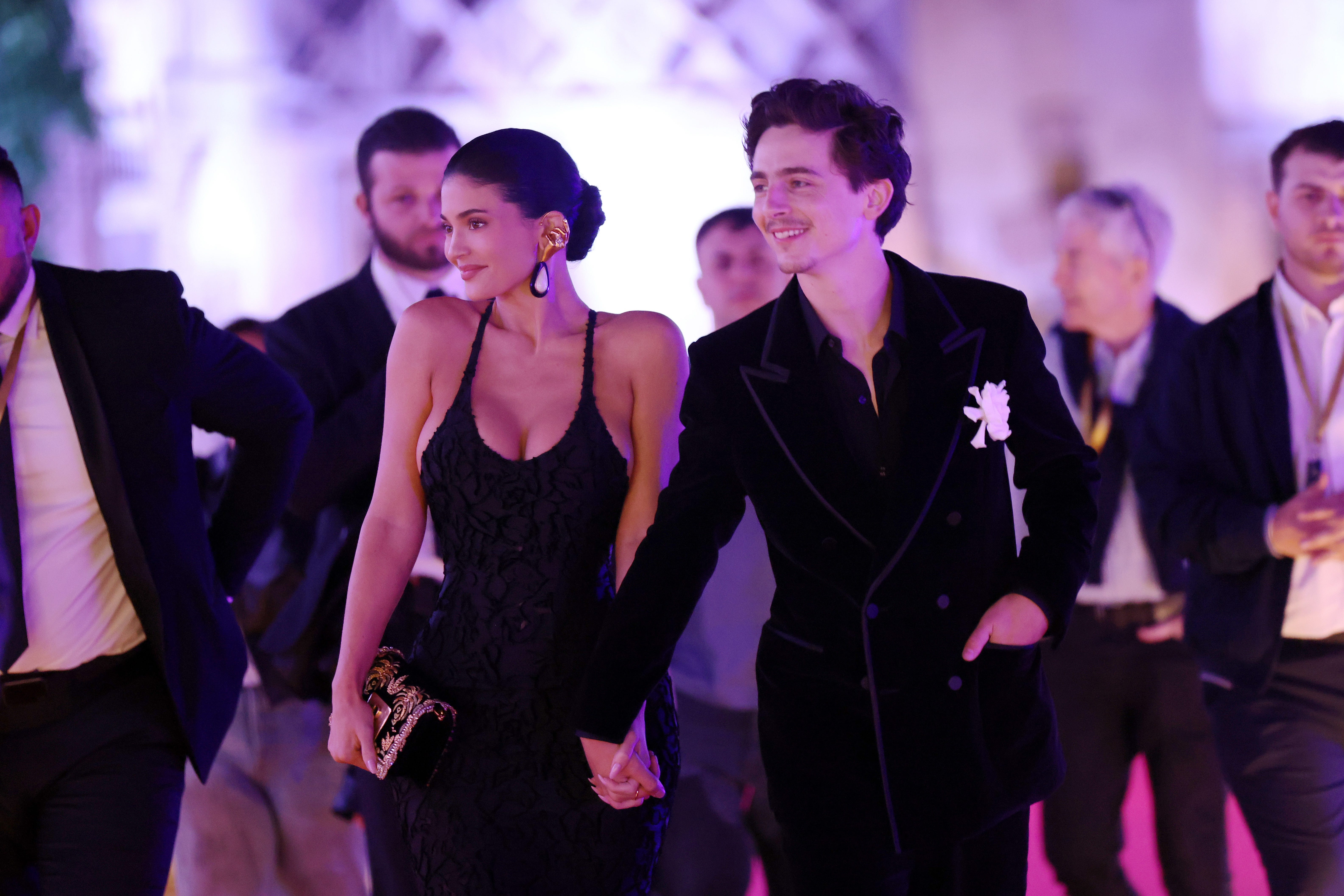 Kylie Jenner and Timothée Chalamet attend the 70th David di Donatello Awards in Rome.