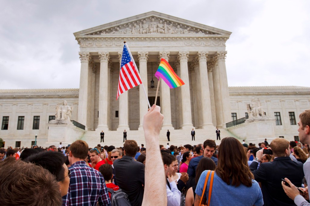 Supreme Court, US and LGBTQ flag