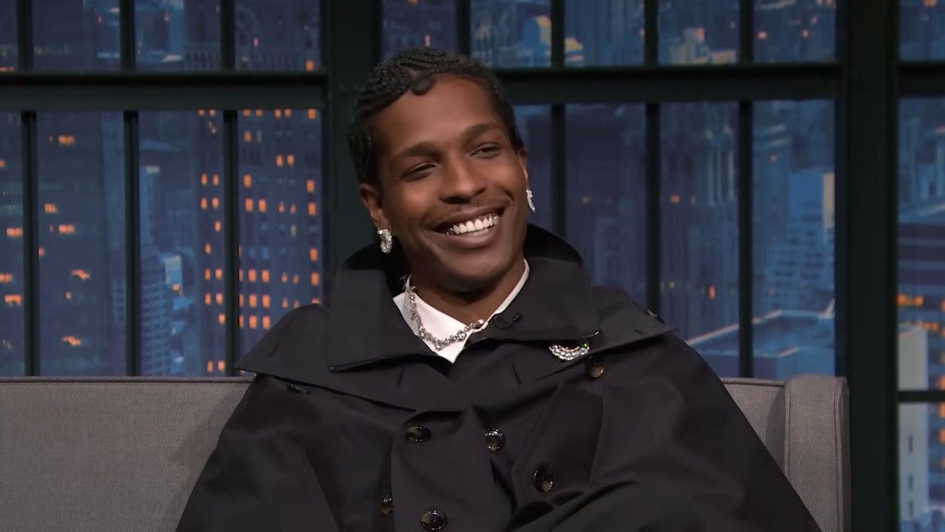A$AP Rocky during an appearance on Late Night with Seth Meyers.