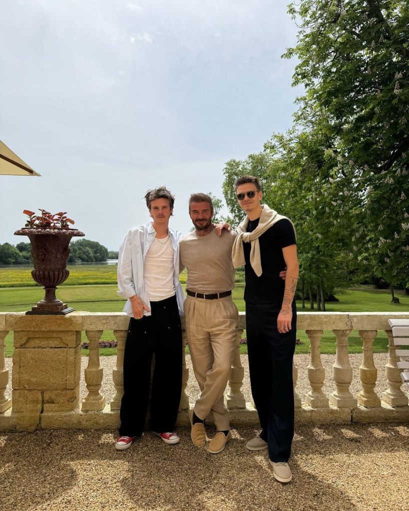 David Beckham with sons via Instagram in May 2025