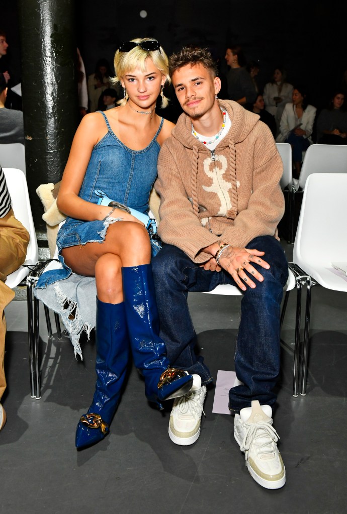 Mia Regan and Romeo Beckham in February 2023
