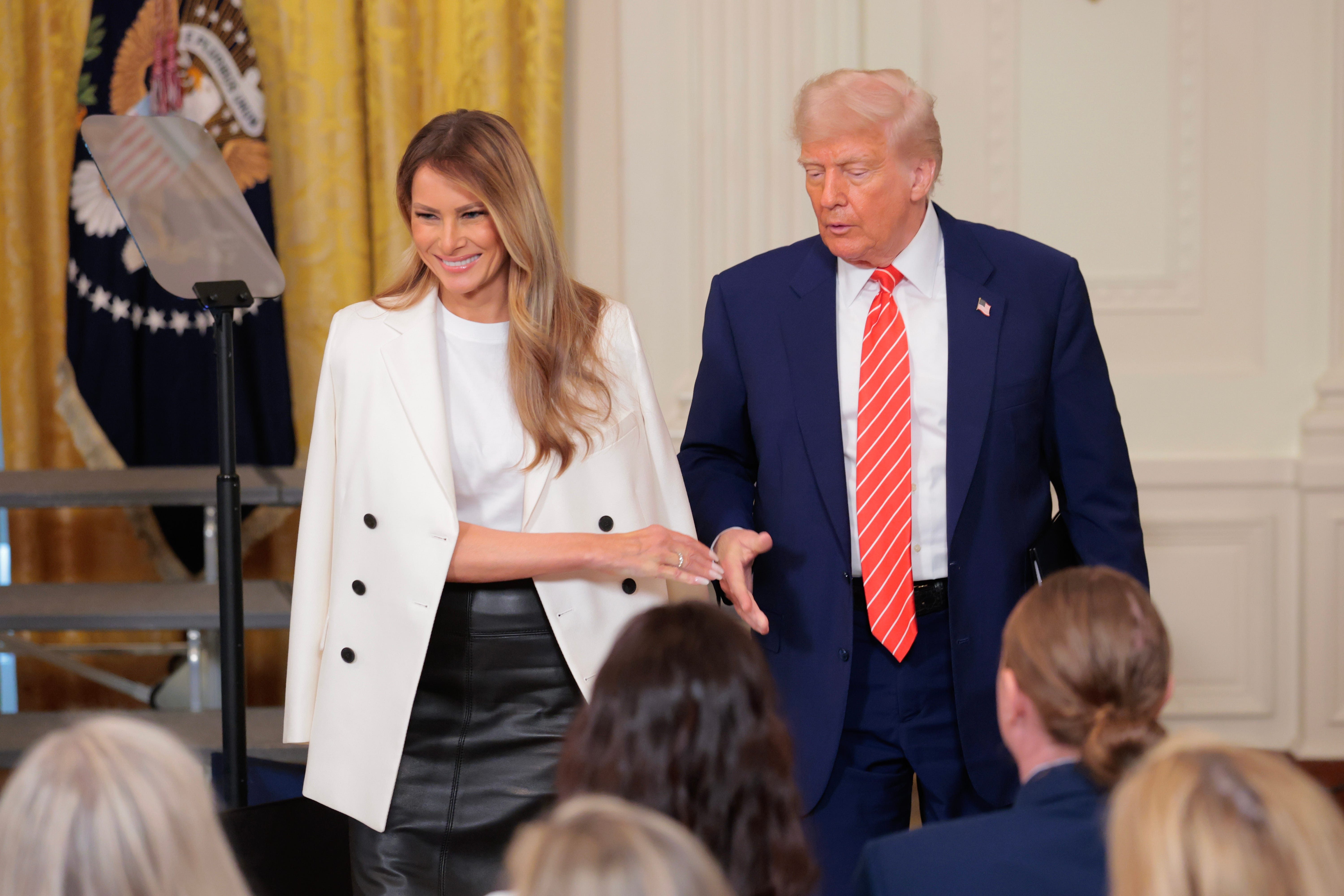 Melania Trump and Donald Trump at a White House event in May.