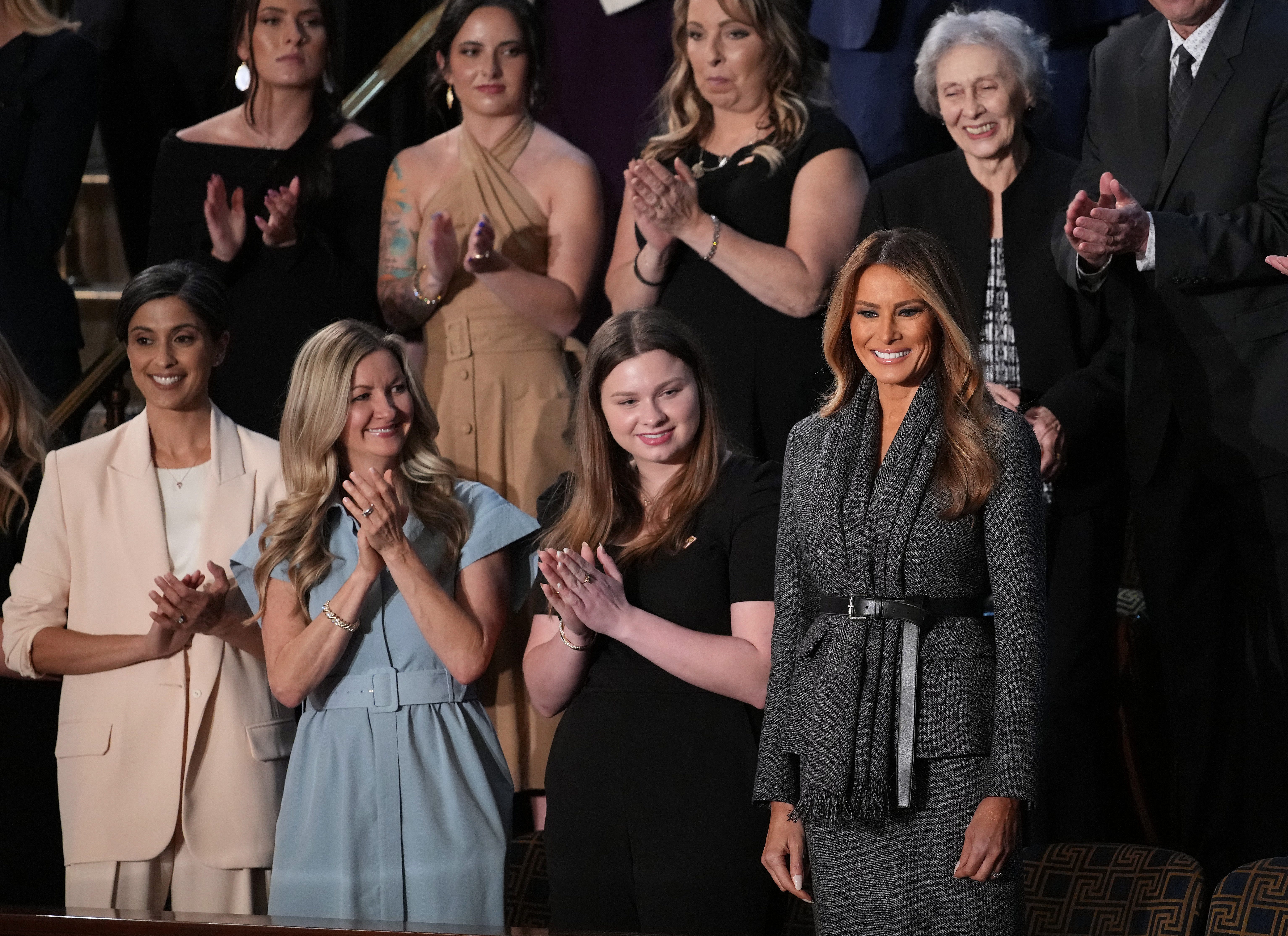 Melania Trump at Donald Trump's address to a joint session of Congress.