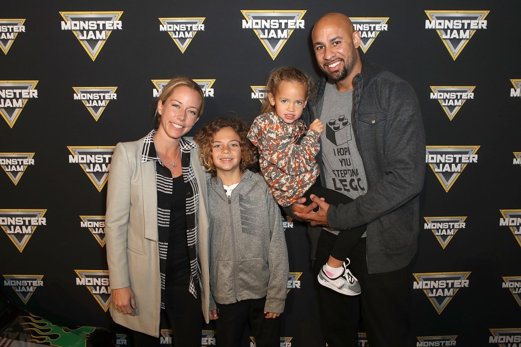 Kendra Wilkinson and Hank Baskett with kids in February 2018