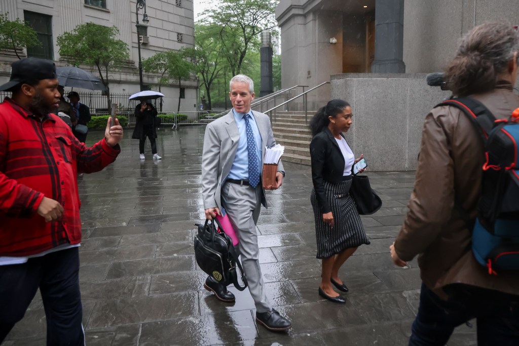 Diddy's attorney Brian Steel leaves Manhattan Federal Court on May 5, 2025.