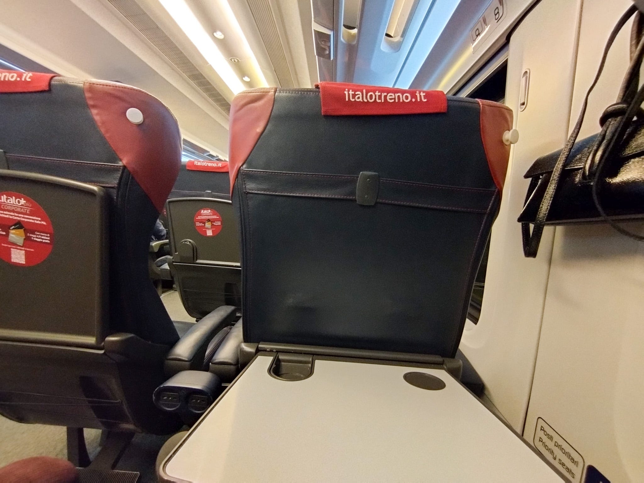 The author's view from their seat on an Italo train.