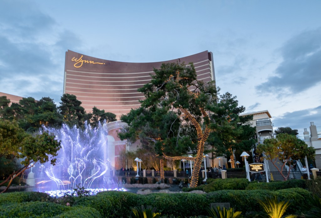 The fountains in front of the Wynn Hotel and Casino in Las Vegas, Nevada on Dec. 22, 2016.