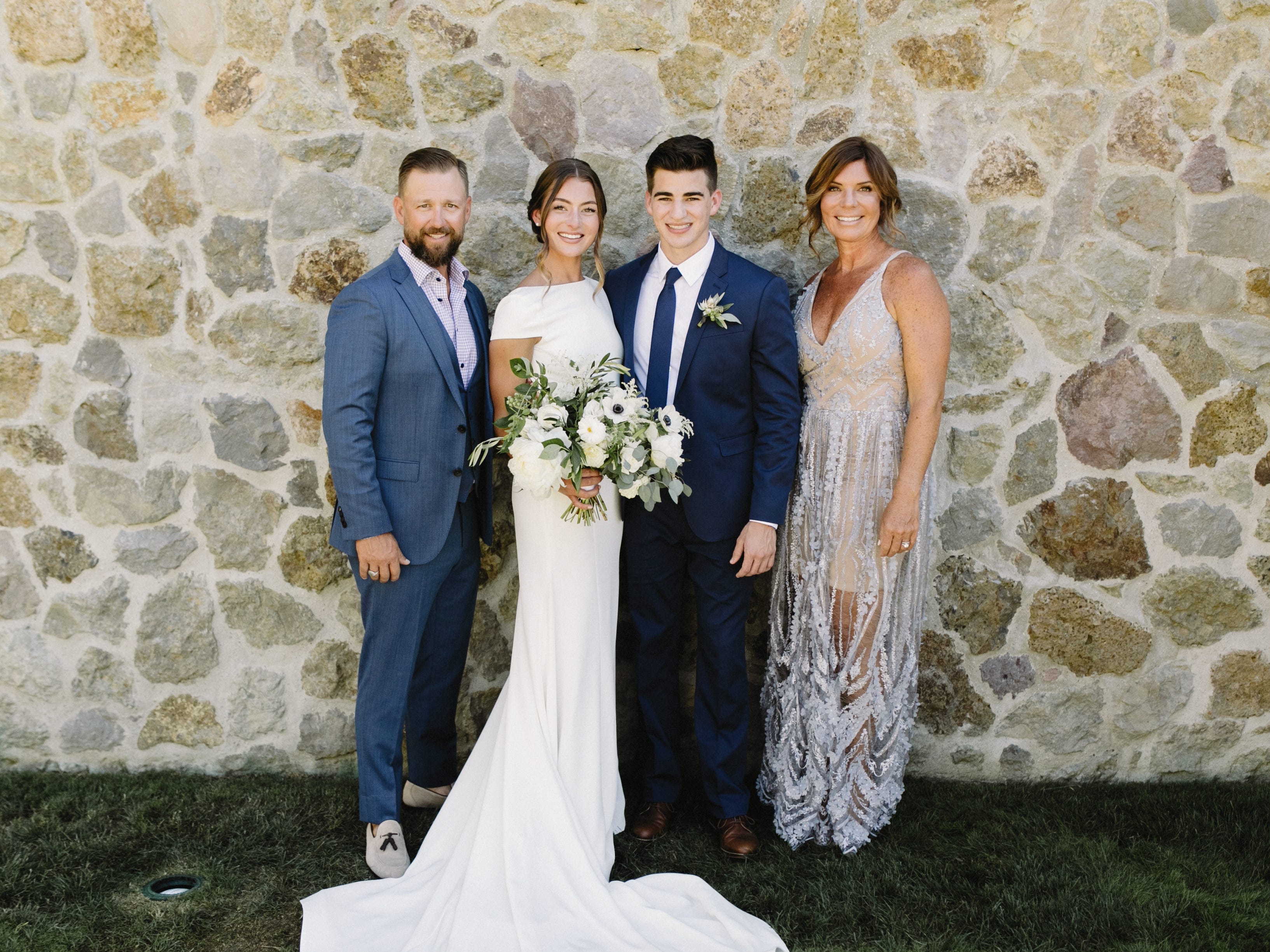 Sabel Bezet with her husband and parents on their wedding day