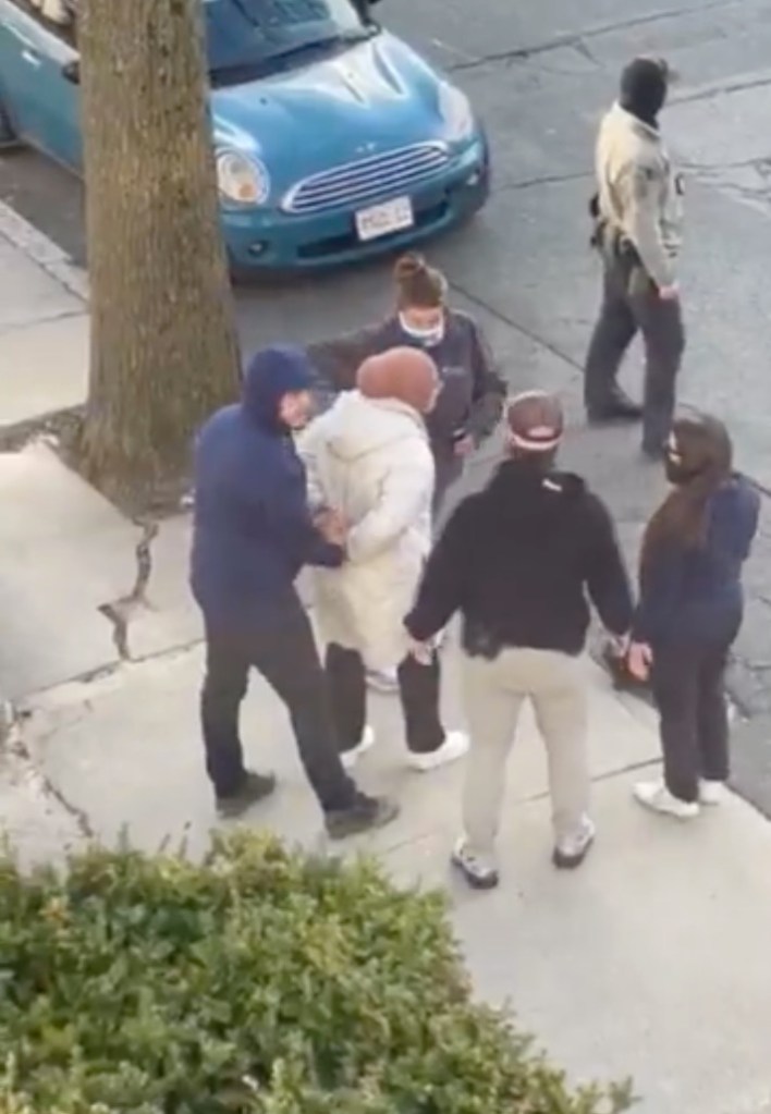 Rumeysa Ozturk being detained by US Immigration officials near Tufts University in Somerville, MA on March 25, 2025