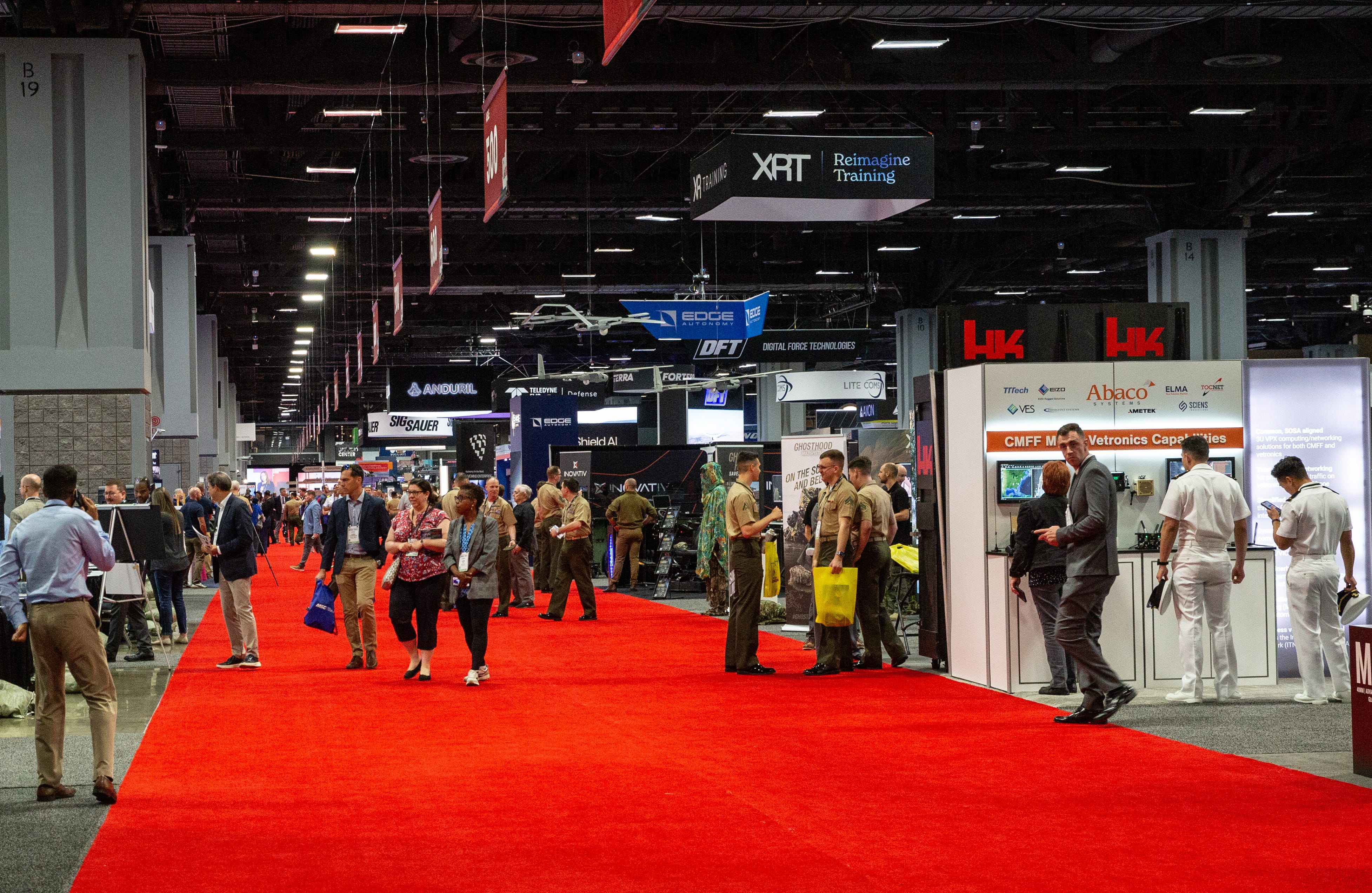 Modern Day Marine attendees navigate the Walter E. Washington Convention Center, Washington, D.C., May 1, 2025.