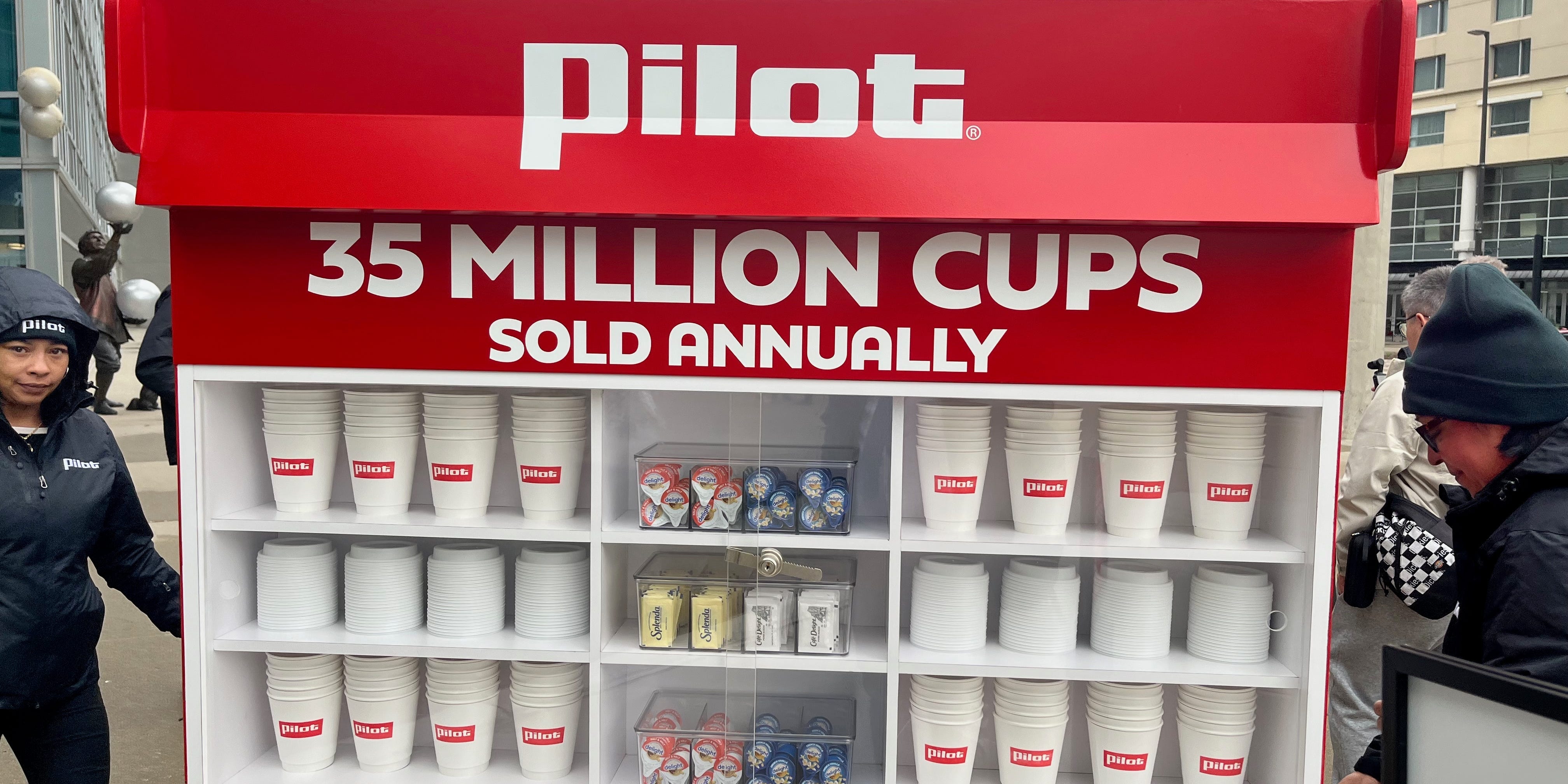 Berkshire-owned Pilot was serving coffees outside the CHI Health Center.