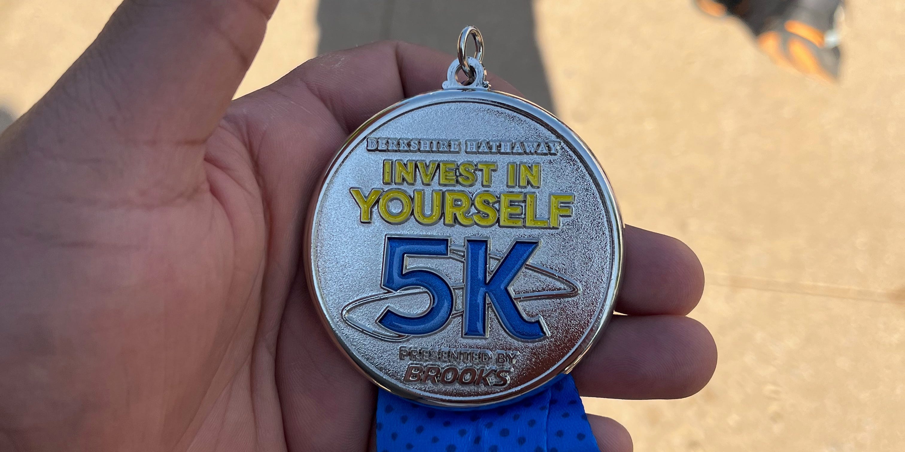The finishers' medal from the race.