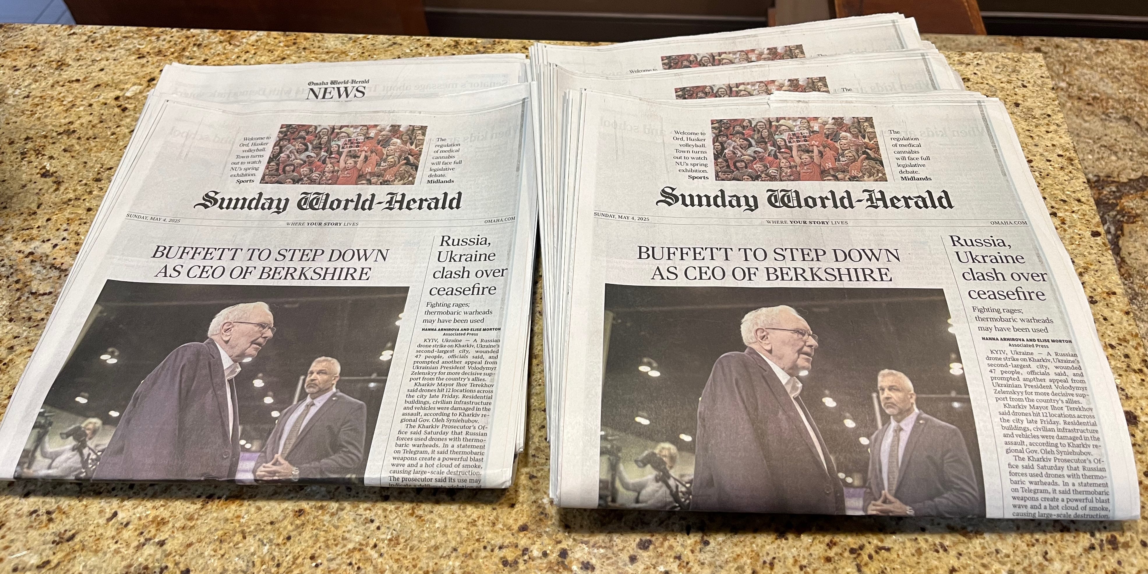 Warren Buffett was on the front page of the newspaper at my hotel.