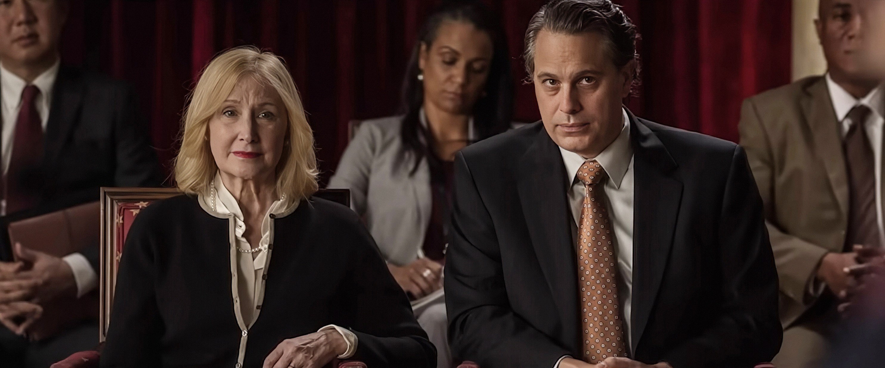  Patricia Clarkson, as Lilly Ledbetter, Thomas Sadoski.