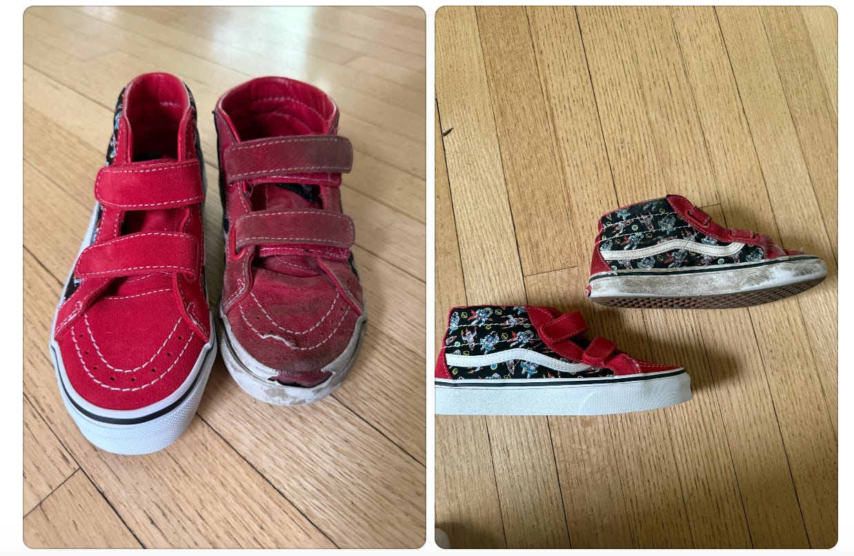 Side by side of shoes