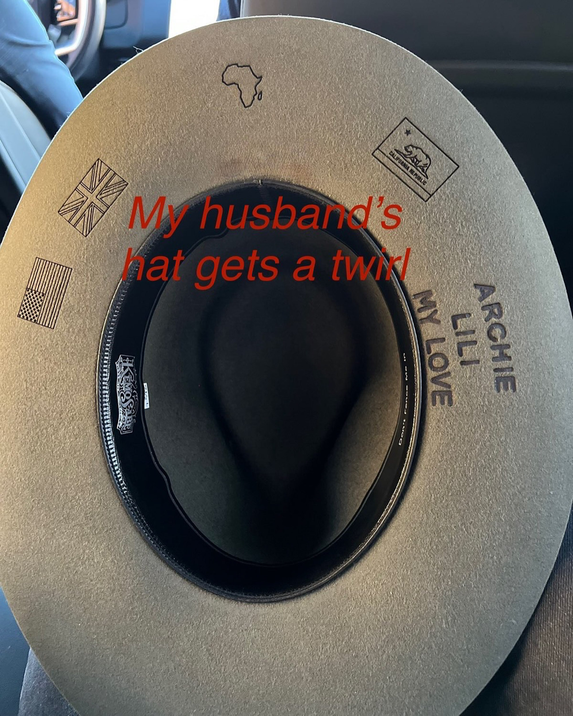 Prince Harry's hat.