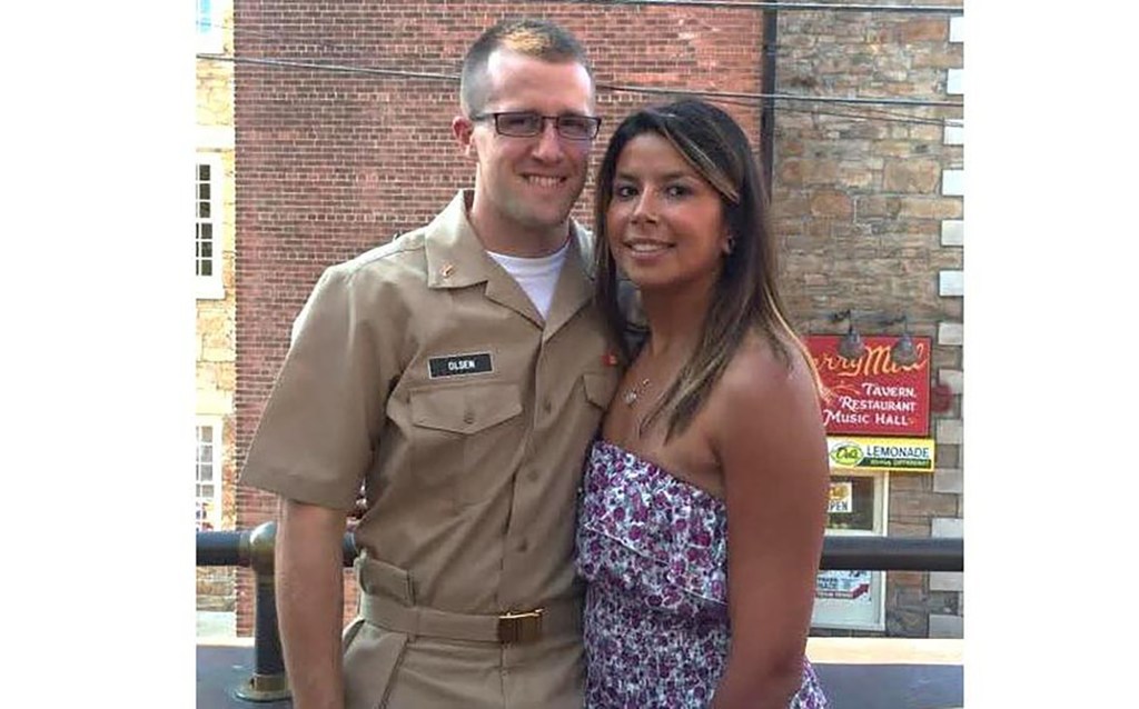 An undated photo of U.S. Navy Lt. Cmdr. Christopher Olsen and his wife, Jessica Olsen.