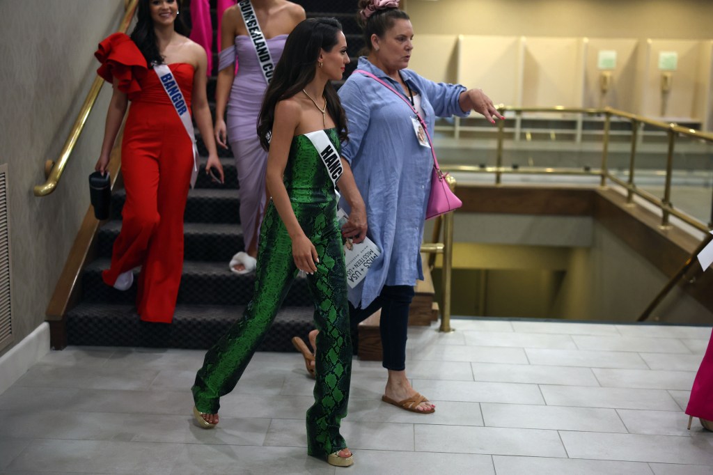 Jordan Hudson is seen at the Miss Maine USA event during a lunch break from rehearsal at the Holiday Inn in Portland, Maine.