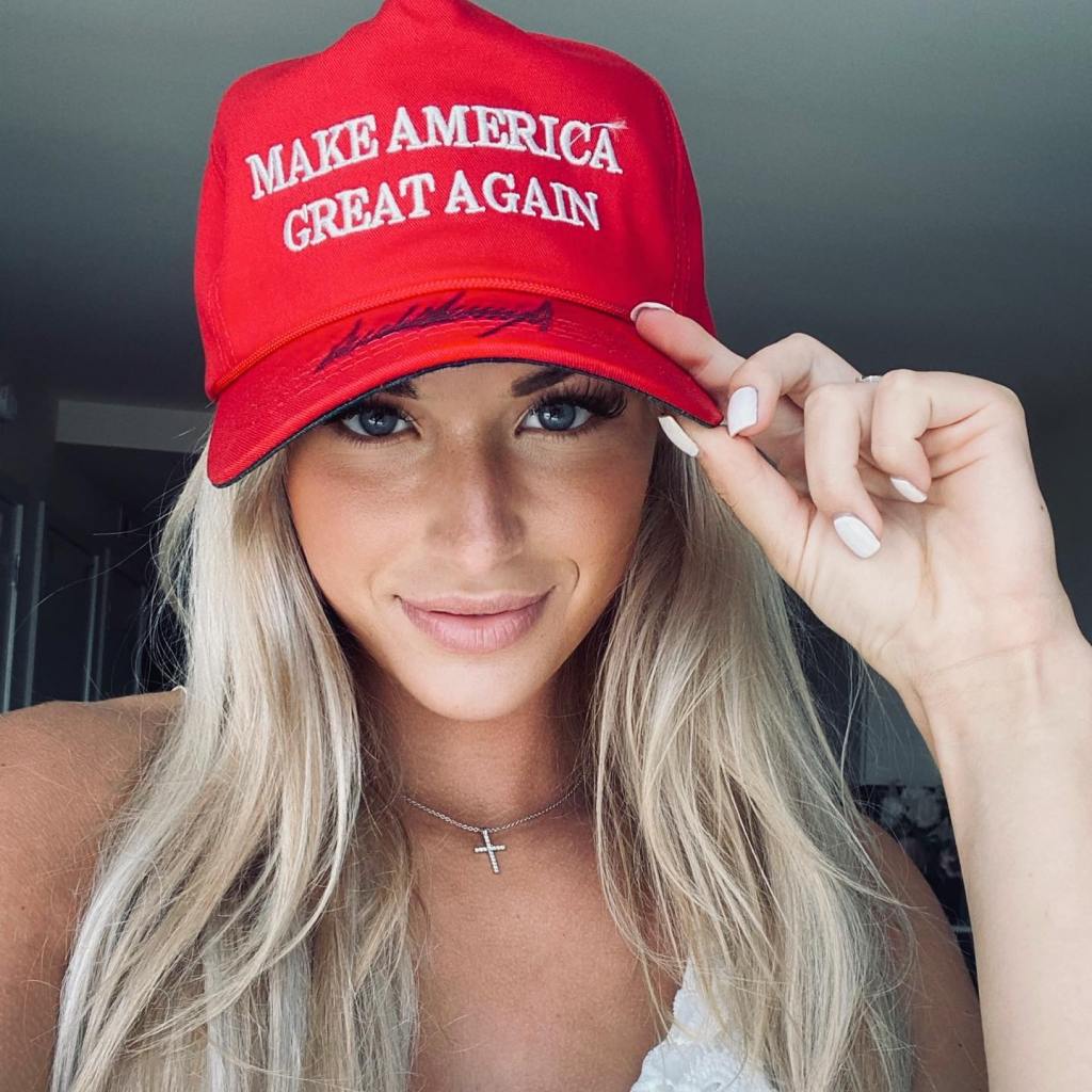 A photo of Kinsey in a MAGA hat.