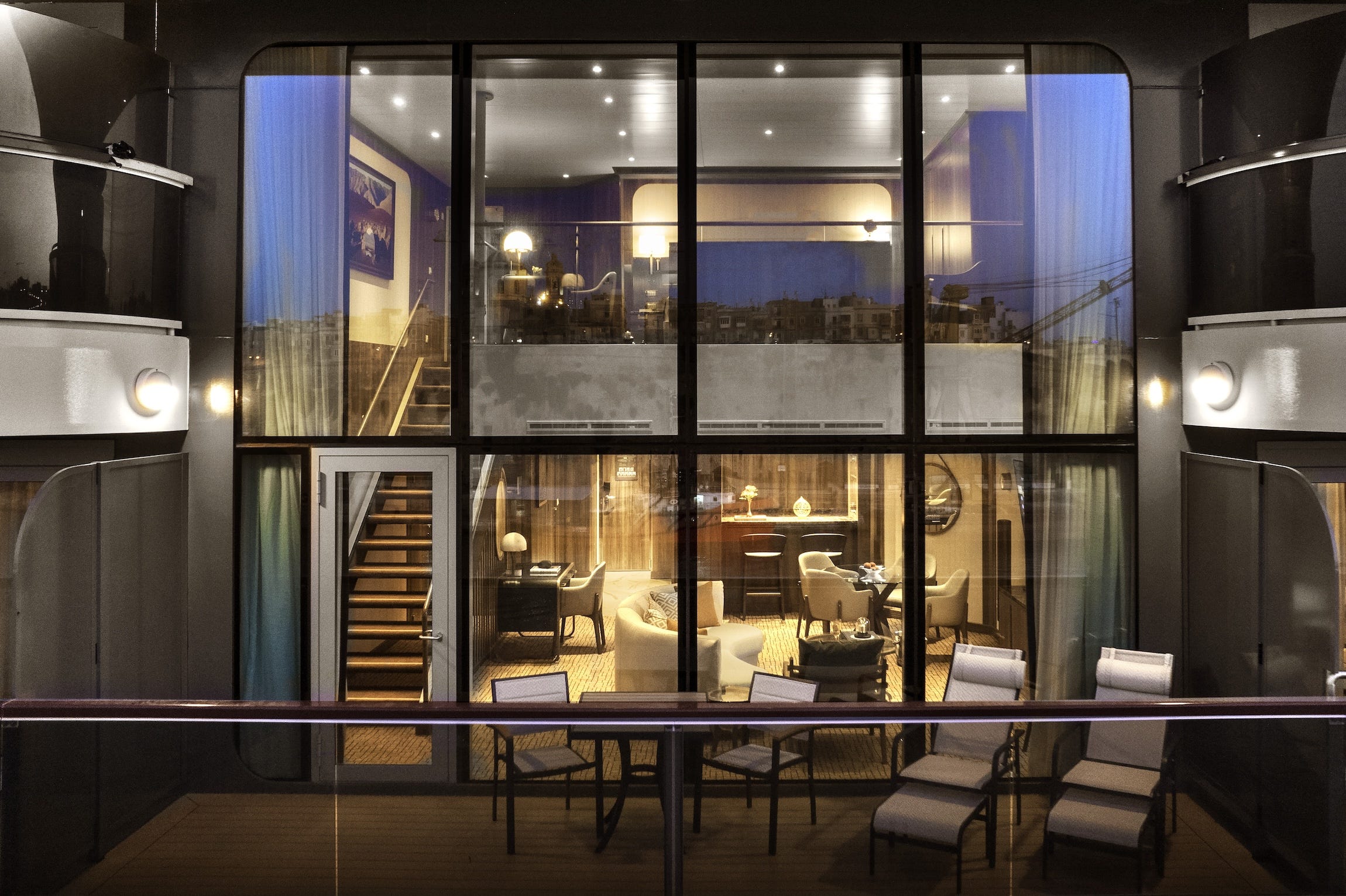 exterior view of Seabourn Pursuit's Wintergarden Suite