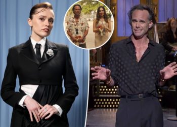 Walton Goggins ignores feud rumors with ‘White Lotus’ co-star Aimee Lou Wood on ‘SNL’