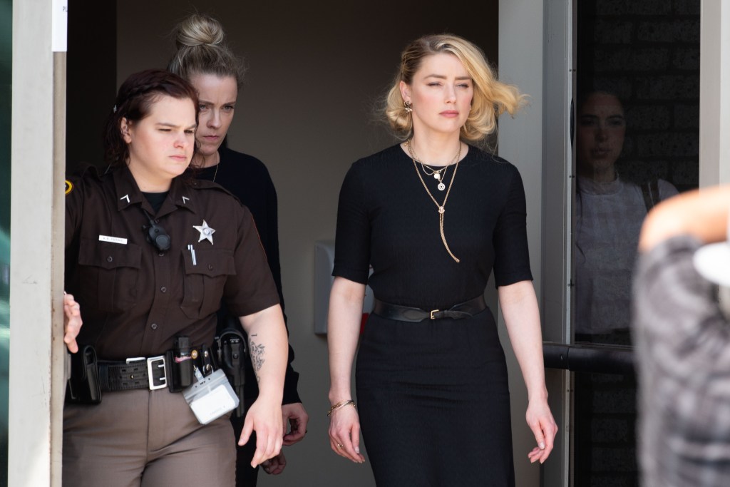Amber Heard leaving court in Virginia in June 2022