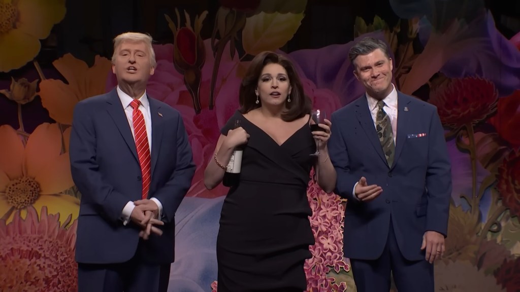 James Austin Johnson, Cecily Strong and Colin Jost on NBC's 
