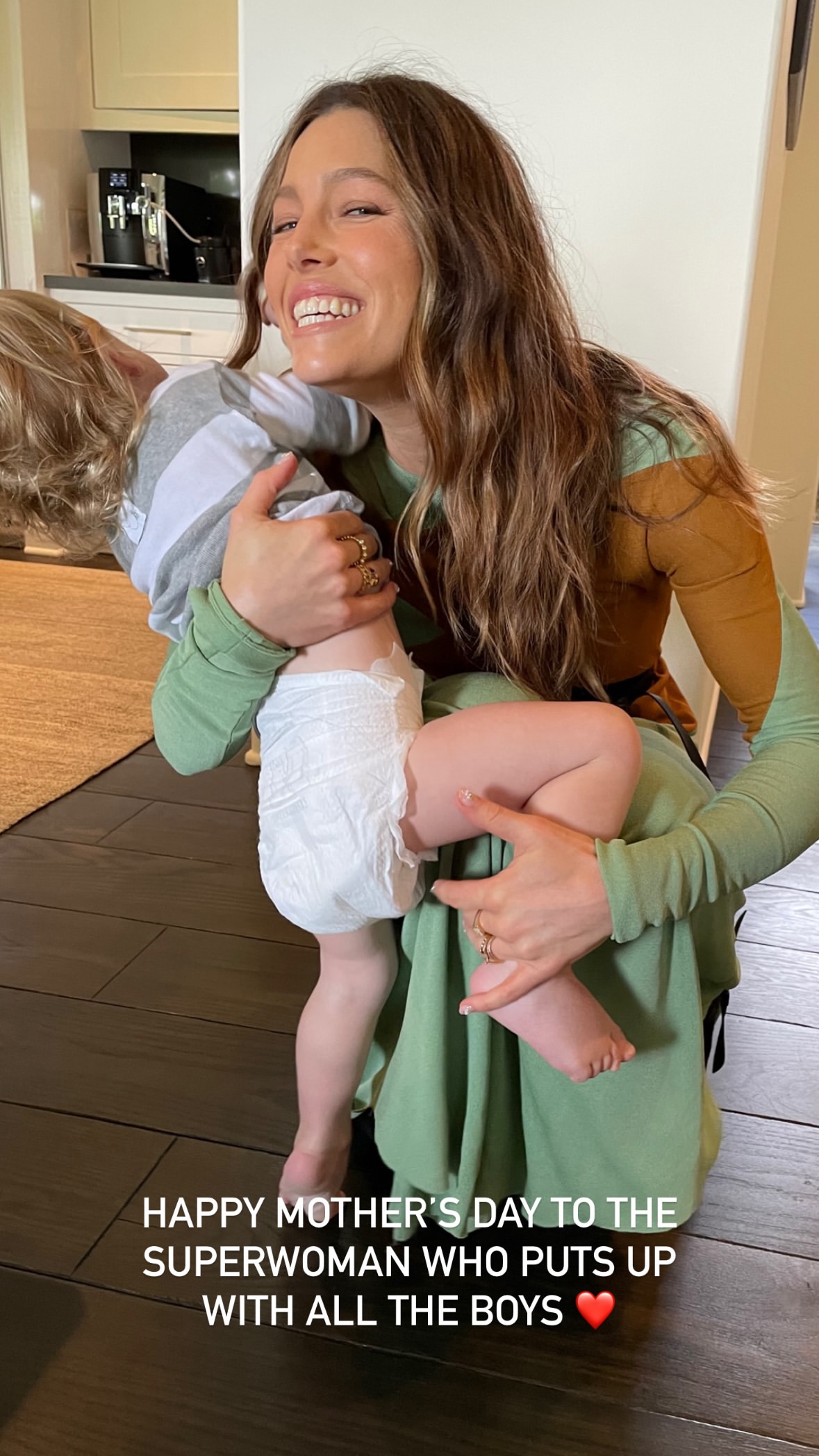 Jessica Biel with one of her kids