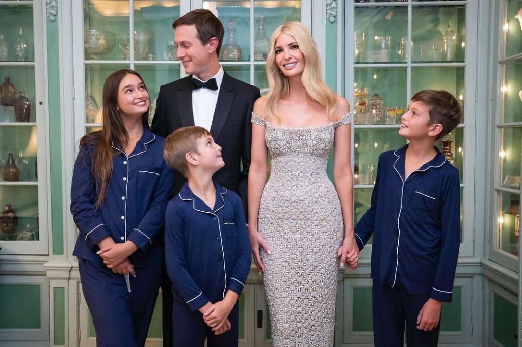 Ivanka Trump and Jared Kushner with their kids.