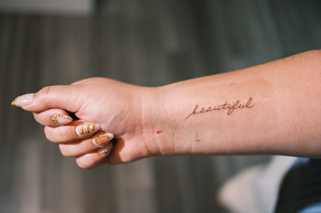 18-year-old Bostonite Ella Lygran got a tattoo in her grandmother's handwriting while on a trip to New York City on Sunday.