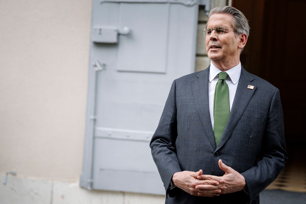 US Treasury Secretary Scott Bessent speaks to the media after talks between seniors US and Chinese officials on tariffs at the residence of the permanent Swiss ambassador to the United Nations in Geneva on May 11, 2025.