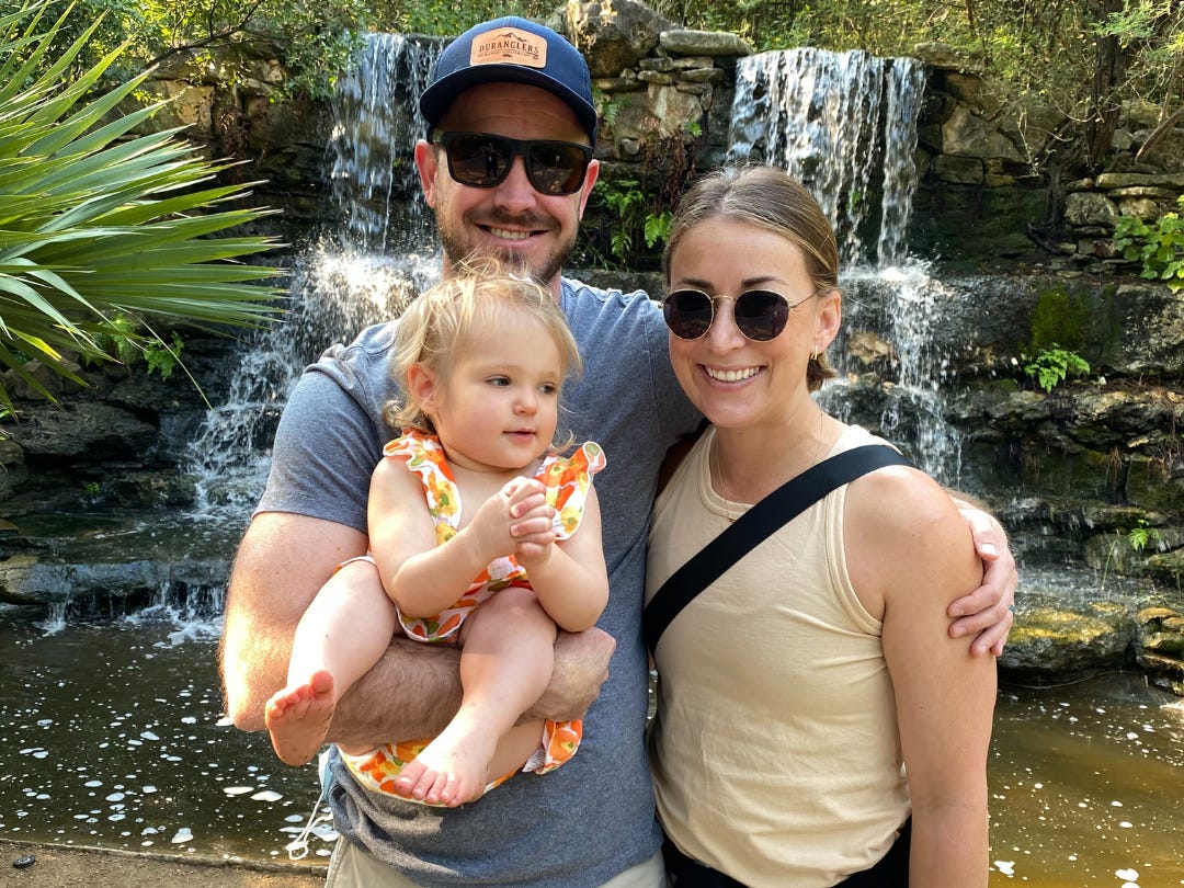 Family posing for photo