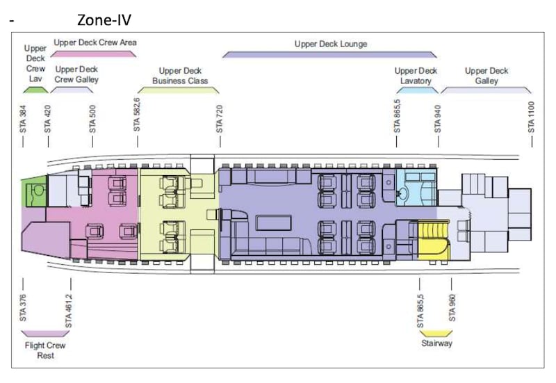 The blueprint of the upper deck lounge.