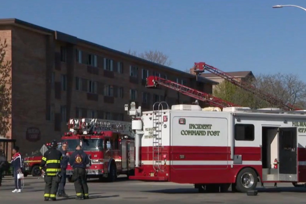A photo from the four-story apartment building fire in Milwaukee during Mother's Day.