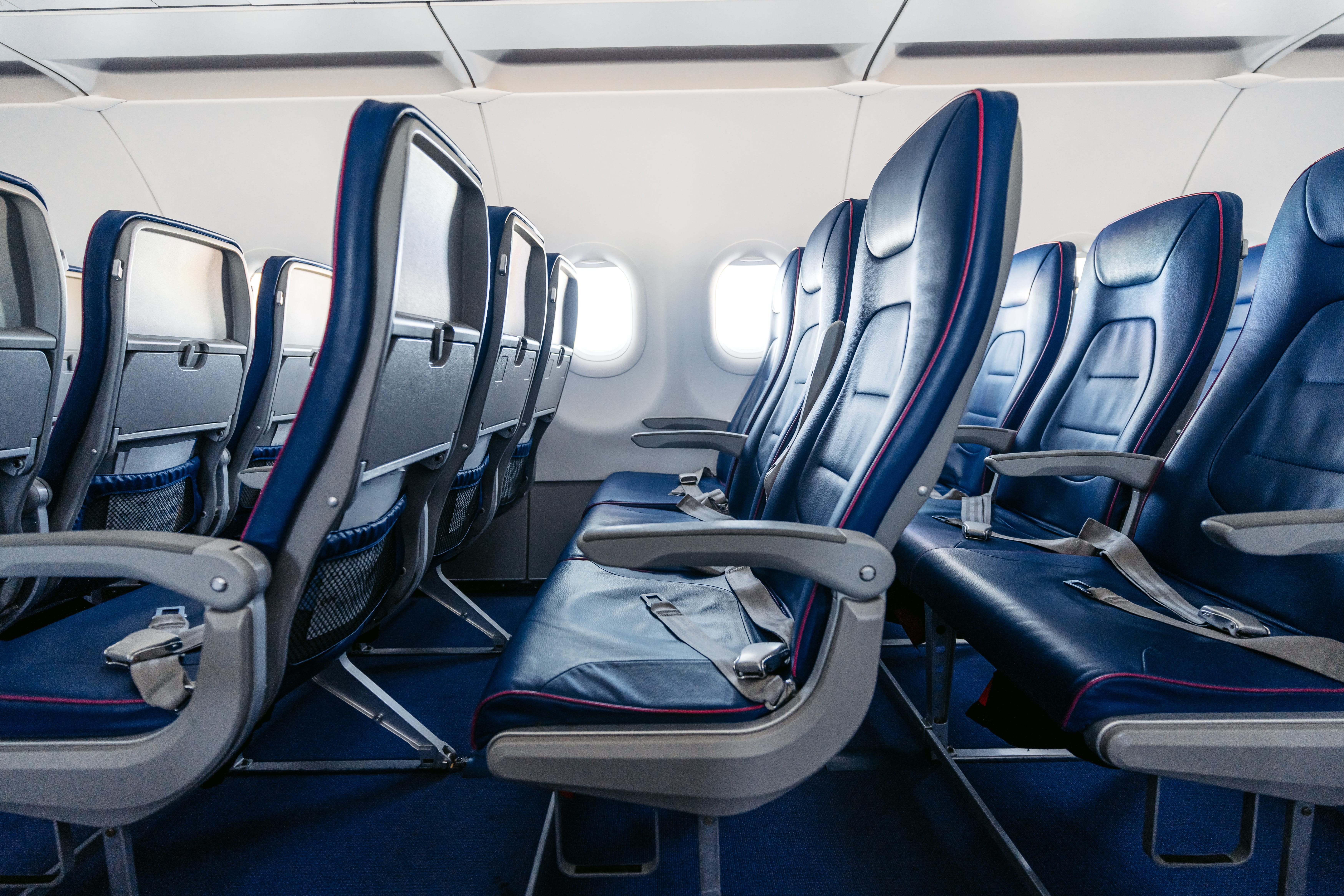Empty seats on airplane