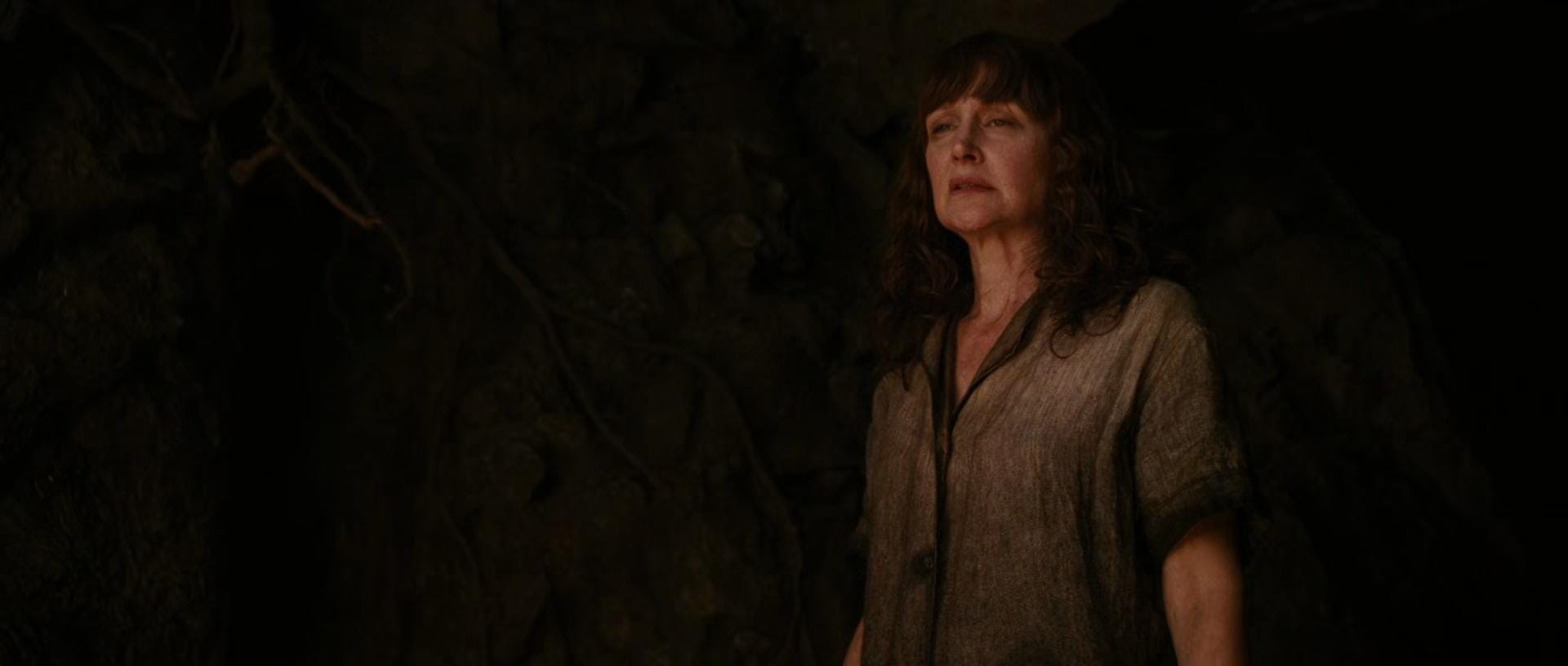 Patricia Clarkson inside a cave