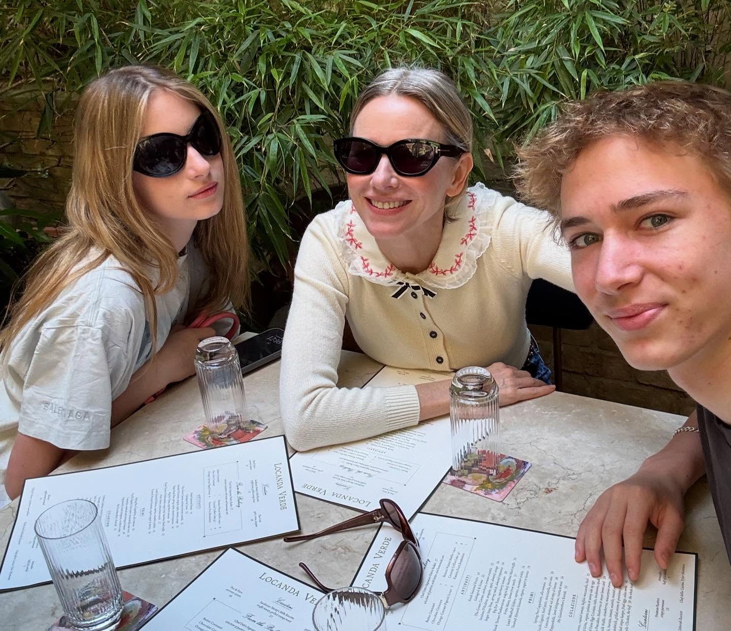 Naomi Watts with Sasha and Kai on Mother's Day Sunday. 