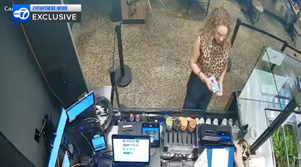 Surveillance footage of Rasbach at Ongi.