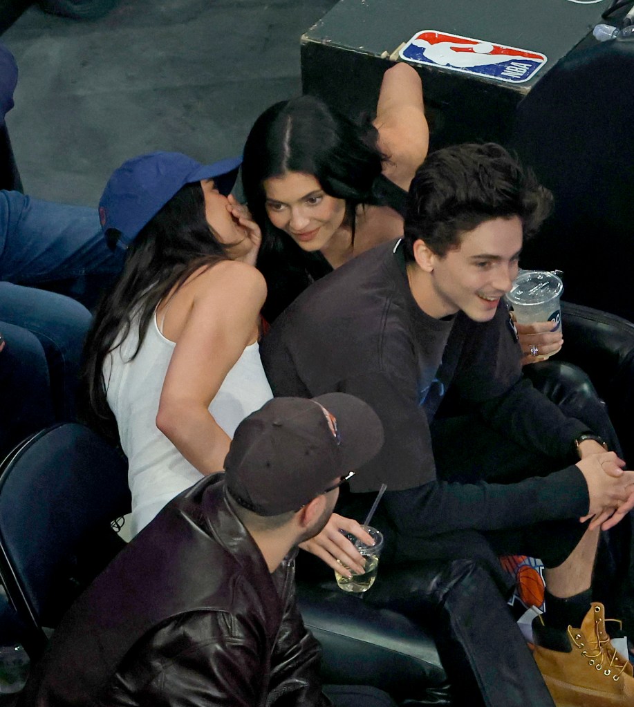 Kendall Jenner joins Kylie Jenner and Timothée Chalamet for a date night at the New York Knicks vs. Boston Celtics game