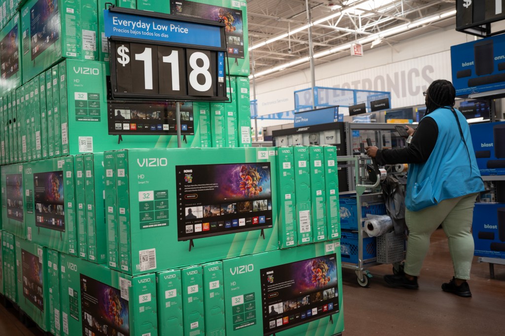 Made-in-China televisions are offered for sale at a big box retailer on May 12, 2025 in Chicago, Illinois.